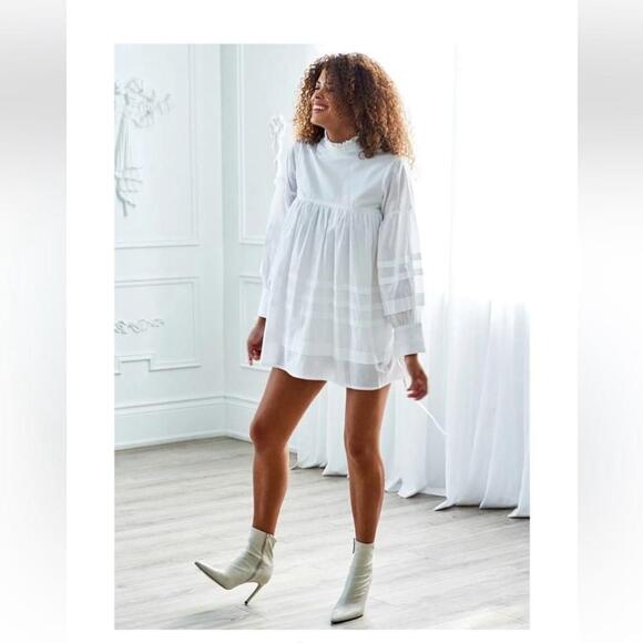 hilary macmillan LAYERED TURTLENECK TUNIC top size medium cotton poplin - Picture 2 of 11